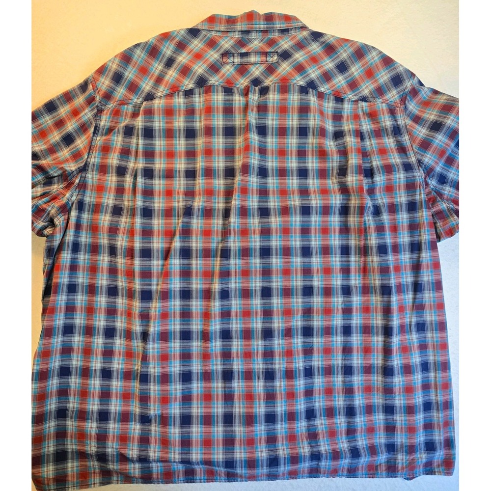 Duluth Trading Relaxed Fit Men's 3XL Plaid Short Sleeve Bugand Tall - Picture 8 of 9